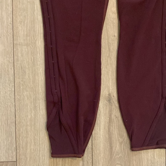 Athleta | Cropped Maroon Leggings with Side Detailing | Size Medium - Picture 2 of 7